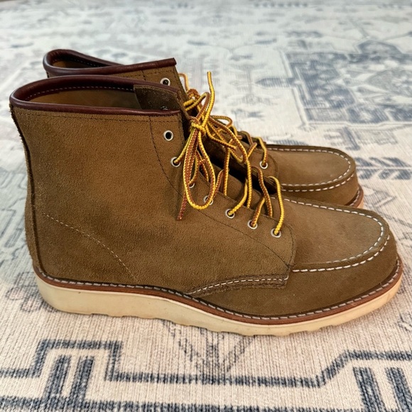 Red Wing Shoes Women’s Classic Moc Short Boots in Olive Suede Leather 9.5 - Picture 4 of 12